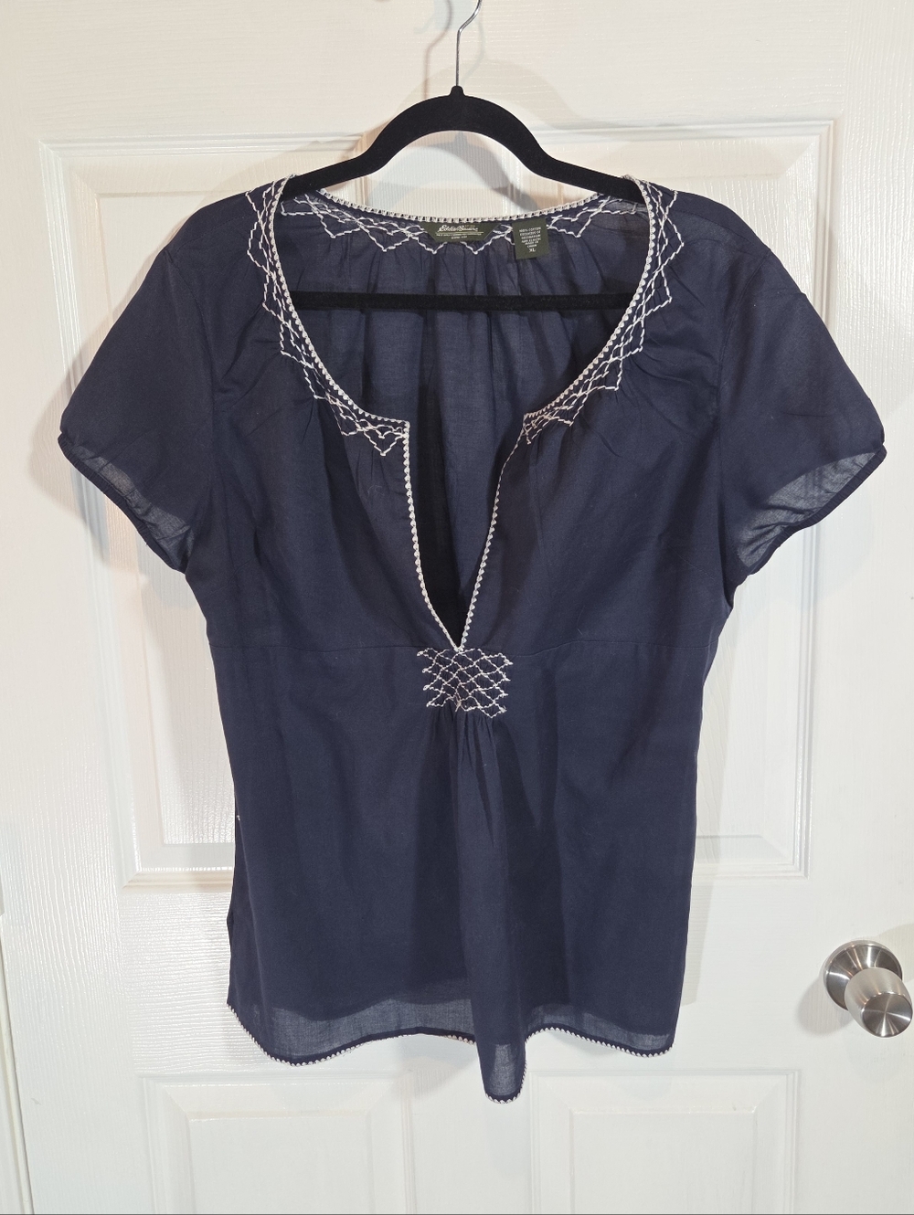 Eddie Bauer Embroidered "Lawn Tunic" Sz XL Lightweight Summer Casual